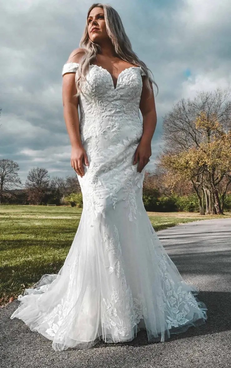 Model wearing a bridal dress