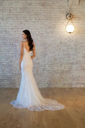 Stella York 7540 #3 default (IVAL-PL) Ivory Lace & Tulle over Almond Gown w Porcelain Tulle Plunge thumbnail