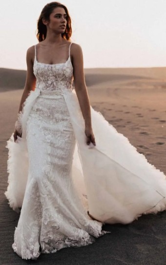 Martina Liana FARAH OVERSKIRT-NON BEADED #1 Ivory thumbnail