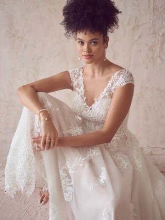 Maggie Sottero SIERRA #2 Ivory over Blush (gown with Ivory Illusion) thumbnail