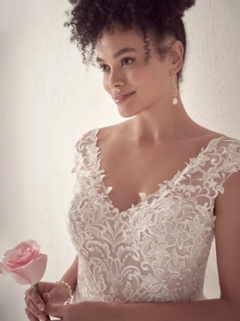 Maggie Sottero SIERRA #4 Ivory over Blush (gown with Ivory Illusion) thumbnail