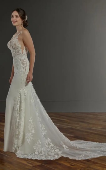 Martina Liana ML1059IV #1 Ivory Lace/Tulle On Natural Bellagio Crepe/Porcelain Tulle Illusion thumbnail