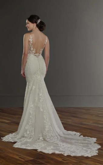 Martina Liana ML1059IV #2 Ivory Lace/Tulle On Natural Bellagio Crepe/Porcelain Tulle Illusion thumbnail